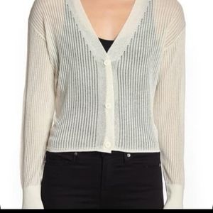 NWT Max Studio Sheer White Cardigan Large